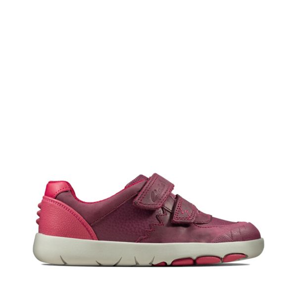 Clarks Girls Rex Quest Kid Casual Shoes Berry Combi | CA-9207635